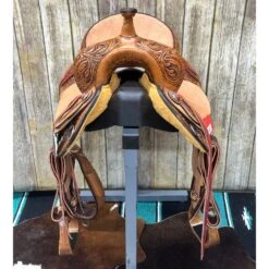 Paul Taylor 15 Inch Floral Barrel Saddle -Western cowboy barrelfront 2038d3f2 1ec4 43cb bc55 cf0a7013dd9a