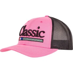 Classic Equine Classic Rope Company Pink And Black Large Logo Cap