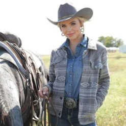 Cruel Denim Blanket Stripe Fleece Trucker Jacket