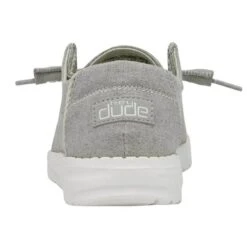 Heydude Hey Dude Youth Wendy Chambray Braid Grey Shoe -Western cowboy girls hey dude wendy chambray slip on sneaker 130123327 grey back 13488.1652906092