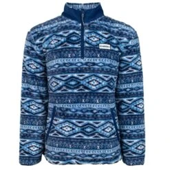 Hooey Fleece Navy Aztec Pullover