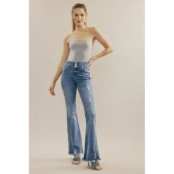 Kancan Miranda Ultra High Rise Flare Jeans -Western cowboy kc5203m 3