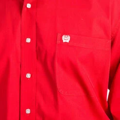 Cinch Solid Red Long Sleeve Shirt -Western cowboy mtw1103313 4 2011 detail