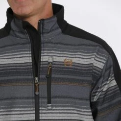 Cinch Black Bonded Jacket 7 Cinch Black Bonded Jacket -Western cowboy mwj1063004 4 1367 detail