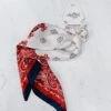 Red And Navy Scrunchie Scarf