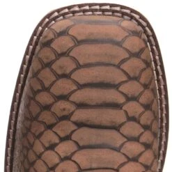 Kid's Brown Viper And Red Square Toe Boots 6 Kid's Brown Viper And Red Square Toe Boots -Western cowboy smoky mountain children boys viper print cowboy boots 2