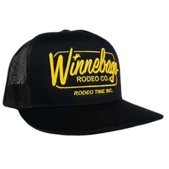 Winnebago Rodeo Co. Black Mesh Flat Bill Cap